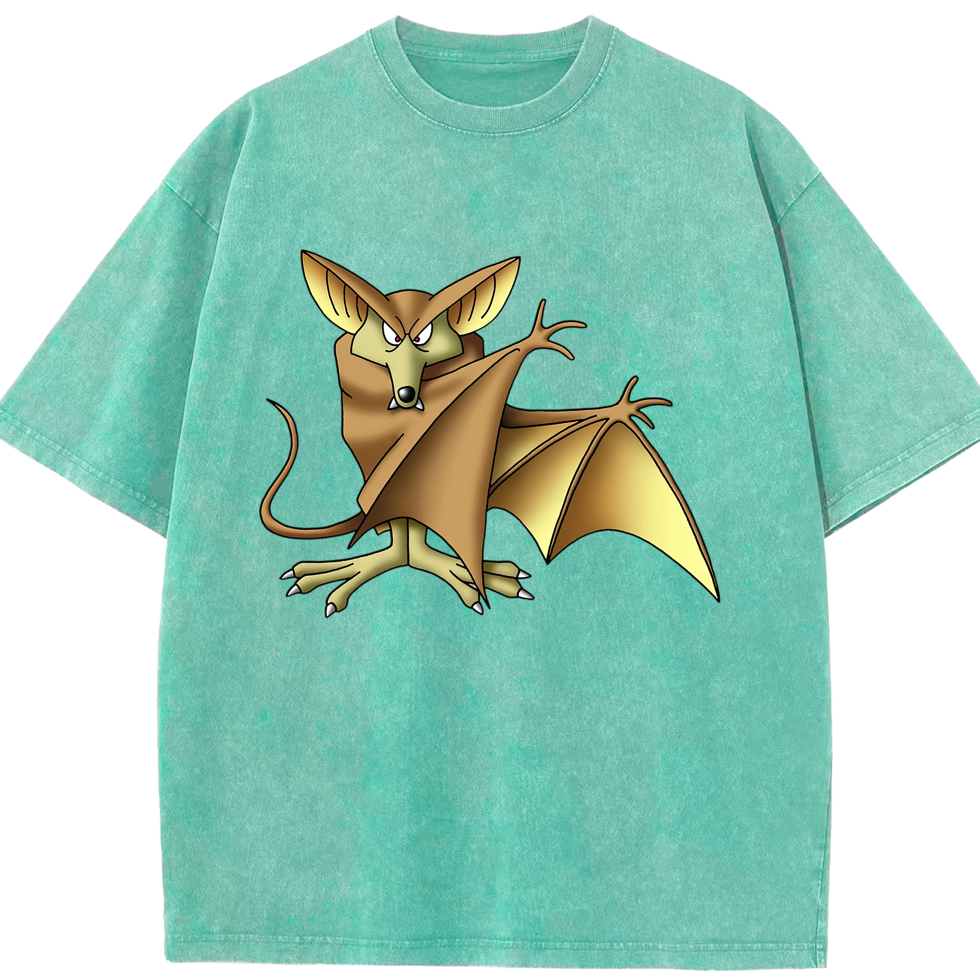 （画像用） ドラゴンクエスト Doragon Kuesuto Dragon Quest 綿100% ヴィンテージ風 半袖Tシャツ（フロントプリント）